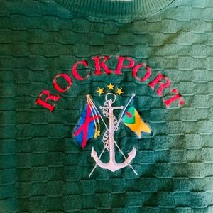 Rockport Sweater Green Stitched logo